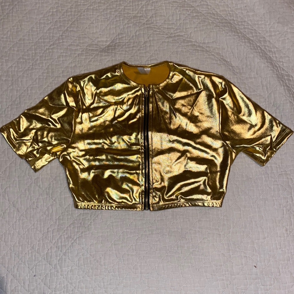 Gold crop top